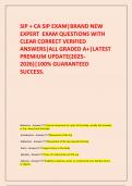SIP &plus; CA SIP EXAM&vert;BRAND NEW EXPERT EXAM QUESTIONS WITH CLEAR CORRECT VERIFIED ANSWERS&vert;ALL GRADED A&plus;&vert;LATEST PREMIUM UPDATE&lpar;2025-2026&rpar;&vert;100&percnt; GUARANTEED SUCCESS&period;