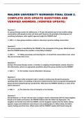 WALDEN UNIVERSITY NURS6650 FINAL EXAM 2&period; COMPLETE 2025 UPDATE QUESTIONS AND VERIFIED ANSWERS&period; &lpar;VERIFIED UPDATE&rpar;