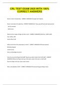 CRL TEST EXAM 2025 WITH 100&percnt; CORRECT ANSWERS