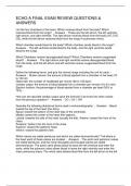 ECHO-A FINAL EXAM REVIEW QUESTIONS & ANSWERS