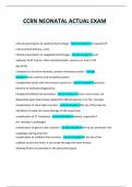 CCRN Neonatal ACTUAL EXAM&lowbar;COMPLETE&lowbar;VERIFIED&lowbar;QUESTIONS&lowbar;AND&lowbar;ANSWERS