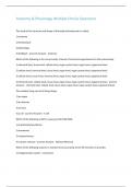 Anatomy & Physiology Multiple Choice Questions