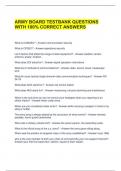 ARMY BOARD TESTBANK QUESTIONS WITH 100&percnt; CORRECT ANSWERS 