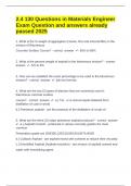 2&period;4 130 Questions in Materials Engineer Exam Question and answers already passed 2025