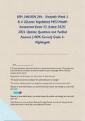 BSN 246&sol; BSN 246 - Sherpath Week 5 & 6 &lpar;Glucose Regulation&rpar; HESI Health Assessment Exam V2 &lpar;Latest 2025&sol; 2026 Update&rpar; Questions and Verified Answers &vert;100&percnt; Correct&vert; Grade A- Nightingale        