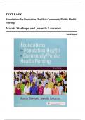 TEST BANK Foundations for Population Health in Community&sol;Public Health Nursing Marcia Stanhope and Jeanette Lancaster  5th Edition
