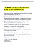 ARMY BOARD EXAM QUESTIONS WITH VERIFIED ANSWERS 