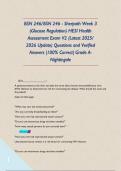 BSN 246&sol; BSN 246 - Sherpath Week 3&lpar;Glucose Regulation&rpar; HESI Health Assessment Exam V2 &lpar;Latest 2025&sol; 2026 Update&rpar; Questions and Verified Answers &vert;100&percnt; Correct&vert; Grade A- Nightingale        