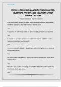 ISYE 6414-REGRESSION ANALYSIS FINAL EXAM 550&plus; QUESTIONS AND DETAILED SOLUTIONS LATEST UPDATE THIS YEAR