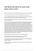  LBO Model Quiz Basic for exam study guide newest review