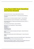 Army Board 2023 Exam Questions and Correct Answers 