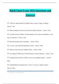 H&H Final Exam 2026 Questions and Answers