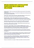 BRAZE MARKETER CERTIFICATION QUESTIONS WITH COMPLETE SOLUTIONS  