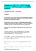 Accounting 200 Exam 1 &lpar;KU&rpar; Practice Questions All Answered Correct &lpar;2025&rpar; Updated&period;