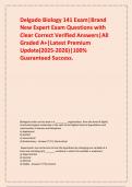 Delgado Biology 141 Exam&vert;Brand New Expert Exam Questions with Clear Correct Verified Answers&vert;All Graded A&plus;&vert;Latest Premium Update&lpar;2025-2026&rpar;&vert;100&percnt; Guaranteed Success&period;