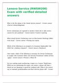 Lenovo Service &lpar;RWSW200&rpar; Exam with verified detailed answers