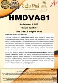 HMDVA81 Assignment 4 &lpar;COMPLETE ANSWERS&rpar; 2025 - DUE 6 August 2025