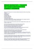 BRAZE MARKETER &ndash; TRAINING SET EXAM QUESTIONS WITH CORRECT ANSWERS 