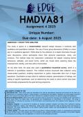 HMDVA81 Assignment 4 &lpar;ANSWERS&rpar; 2025 - DISTINCTION GUARANTEED