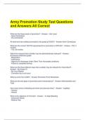Army Promotion Study Test Questions and Answers All Correct 