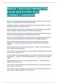 BRAZE CERTIFIED MARKETER EXAM QUESTIONS WITH CORRECT ANSWERS 