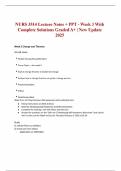 NURS 3514 Lecture Notes &plus; PPT - Week 3 With Complete Solutions Graded A&plus; &vert; New Update 2025 