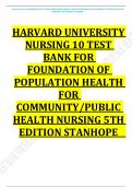 HARVARD UNIVERSITY  NURSING 10 TEST  BANK FOR  FOUNDATION OF  POPULATION HEALTH  FOR  COMMUNITY&sol;PUBLIC  HEALTH NURSING 5TH  EDITION STANHOPE 
