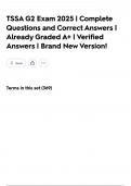 TSSA G2 Exam 2025 &vert; Complete Questions and Correct Answers &vert; Already Graded A&plus; &vert; Verified Answers &vert; Brand New Version&excl;