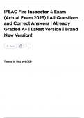 IFSAC Fire Inspector 4  Exam &lpar;Actual Exam 2025&rpar; &vert; All Questions and Correct Answers &vert; Already Graded A&plus; &vert; Latest Version &vert; Brand New Version&excl;