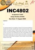 INC4802 Assignment 3 &lpar;COMPLETE ANSWERS&rpar; 2025 &lpar;816362&rpar; - DUE 11 August 2025