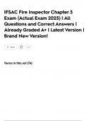 IFSAC Fire Inspector Chapter 3  Exam &lpar;Actual Exam 2025&rpar; &vert; All Questions and Correct Answers &vert; Already Graded A&plus; &vert; Latest Version &vert; Brand New Version&excl;