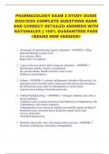 PHARMACOLOGY EXAM 2 STUDY GUIDE  2025&sol;2026 COMPLETE QUESTIONS BANK  AND CORRECT DETAILED ANSWERS WITH  RATIONALES &vert;&vert; 100&percnt; GUARANTEED PASS  <BRAND NEW VERSION> 