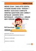 NBDHE EXAM &sol; SIMULATED DENTAL  HYGIENE BOARD EXAM  VERSION 1  NEWEST 2025&sol;2026 COMPLETE  VERIFIED QUESTIONS AND CORRECT  DETAILED  ANSWERS WITH  RATIONALES  &vert;GRADED A&plus;&vert;&vert;BRAND  NEW VERSION GUARANTEED PASS 