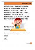 NBDHE EXAM &sol; SIMULATED DENTAL  HYGIENE BOARD EXAM  VERSION 1  NEWEST 2025&sol;2026 COMPLETE  VERIFIED QUESTIONS AND CORRECT  DETAILED  ANSWERS WITH  RATIONALES  &vert;GRADED A&plus;&vert;&vert;BRAND  NEW VERSION GUARANTEED PASS  