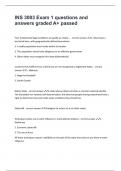 INS 3003 Exam 1 questions and answers graded A&plus; passed