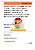 NBDHE &sol;EMBRYOLOGY EXAM VERSION  1 NEWEST 2025&sol;2026 COMPLETE  VERIFIED QUESTIONS AND CORRECT  DETAILED  ANSWERS WITH  RATIONALES  &vert;GRADED A&plus;&vert;&vert;BRAND  NEW VERSION GUARANTEED PASS 