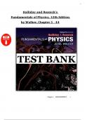Fundamentals of Physics 12th Edition &ndash; Halliday&comma; Resnick & Walker &ndash; Complete Test Bank with All Chapters