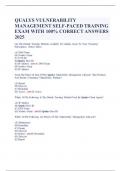QUALYS VULNERABILITY MANAGEMENT SELF-PACED TRAINING EXAM WITH 100&percnt; CORRECT ANSWERS 2025
