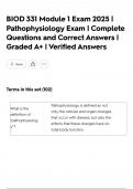 BIOD 331 Module 1 Exam 2025 &vert; Pathophysiology Exam &vert; Complete Questions and Correct Answers &vert; Graded A&plus; &vert; Verified Answers