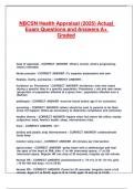 NBCSN Health Appraisal &lpar;2025&rpar; Actual Exam Questions and Answers A&plus; Graded