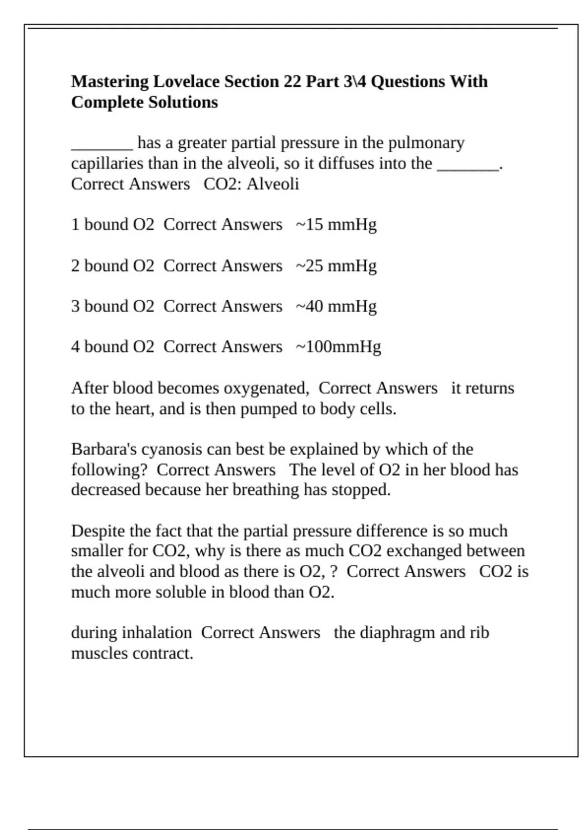 Mastering Lovelace Section 22 Part 34 Questions With Complete Solutions ...
