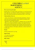 COLUMBIA BARTENDING AGENCY QUESTIONS AND ANSWERS 2025