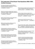Fire Instructor 2 Final Exam Test Questions With 100&percnt; Verified Answers