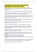 TN BUSINESS AND LAW FINAL PAPER 2025&sol;2026 QUESTIONS WITH SOLUTIONS RATED A&plus;