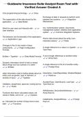 Guidewire Insurance Suite Analyst Exam Test with Verified Answer Graded A