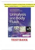 TEST BANK FOR Urinalysis and Body Fluids Seventh Edition by Susan ISBN&colon;978-0803675827 COMPLETE GUIDE  ALL CHAPTERS COVERED 100&percnt; VERIFIED A&plus; GRADE ASSURED&excl;&excl;&excl;&excl;&excl; NEW LATEST UPDATE&excl;&excl;&excl;&excl;&excl;