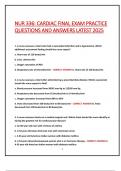 NUR 336&colon; CARDIAC FINAL EXAM PRACTICE  QUESTIONS AND ANSWERS LATEST 2025