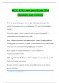 WGU ELO1 test prep Exam 2026 Questions and Answers