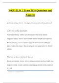WGU ELO 1 Exam 2026 Questions and Answers