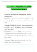 CFI CBCA Core Course Exam 2026 Questions and Answers